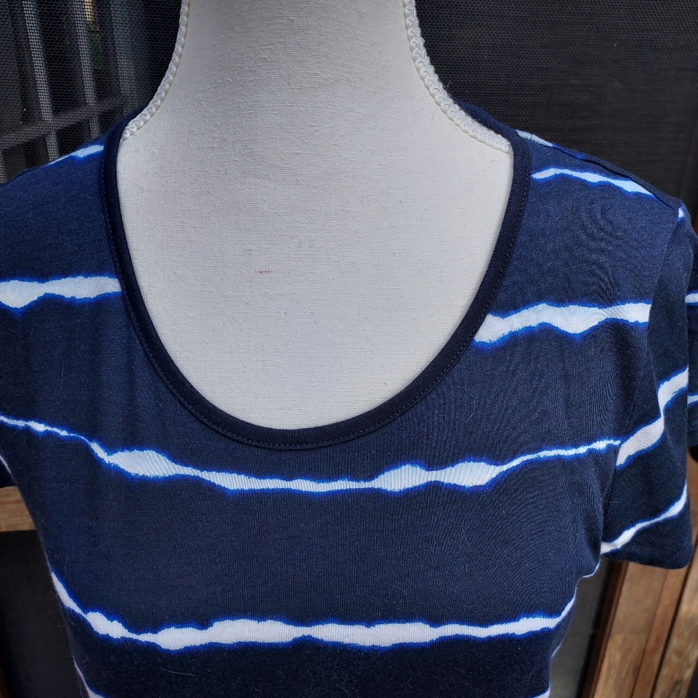 Lauren Ralph Lauren Navy Blue Striped Maxi Dress - Picture 5 of 6
